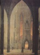 Oehme, Ernst Ferdinand Cathedral in Winter (mk10) oil painting